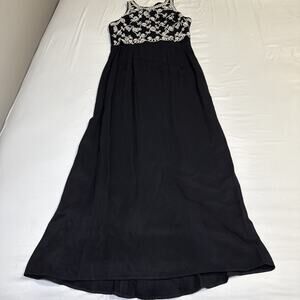 Vintage Scott McClintock Petite Dress Black White Detail Y2K Formal Maxi Size 8P